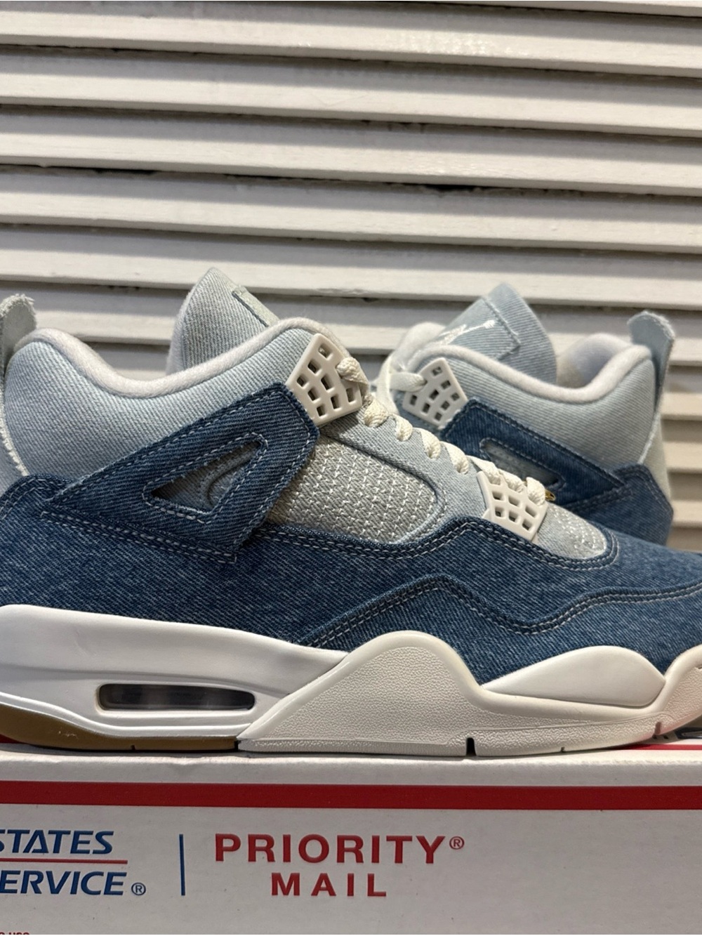 New Air Jordan 4 Retro TEX Denim Worn Blue Women's Size 11.5 / Men 10 IB6716-100